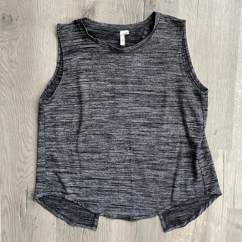 Gray Open-back Tank Top